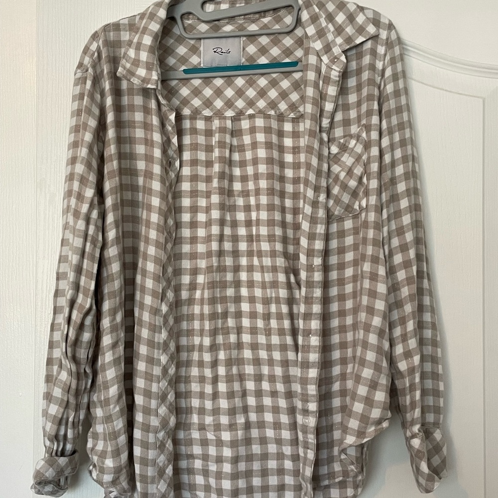 Rails Brown and White Checkered Shirt